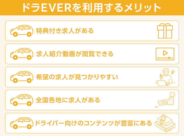 ドラエバー（ドラEVER）を利用するメリット