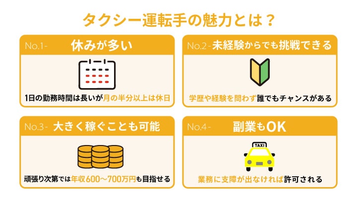 タクシー運転手の魅力とは？